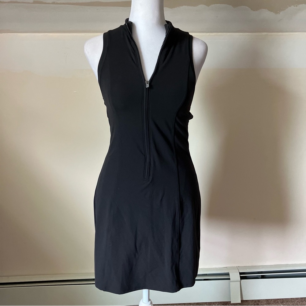 Athleta Black Zip Up Sleeveless Collared Athletic Performance Dress size XXS - Picture 3 of 11